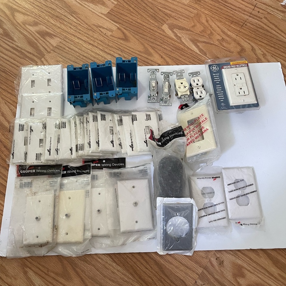 Electrical Outlets Plugs , Switches , Covers Essential Components 33 Pc. Lot